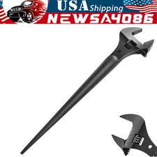 3239 16"Extra Wide Adjustable Spud Wrench 1-5/8" Jaw,CR-V Steel with Tether Hole