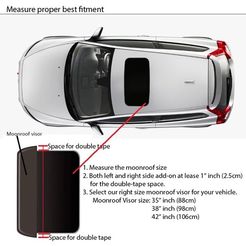 35" Moonroof Visor Window Top Sunroof Wind Deflector Rain Guard Universal fit - Picture 4 of 6