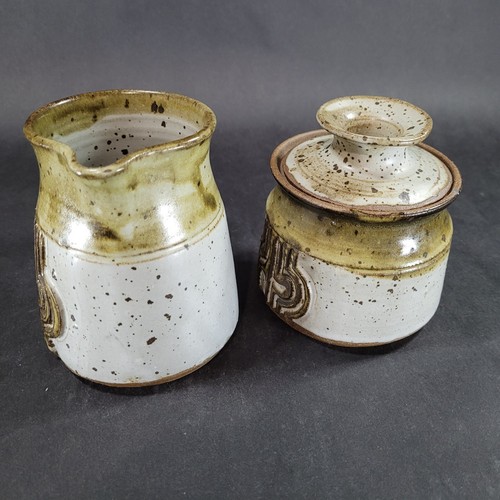 Artist signed LOSO Studio Pottery Creamer and Sugar Set Stoneware Vintage - Picture 8 of 9