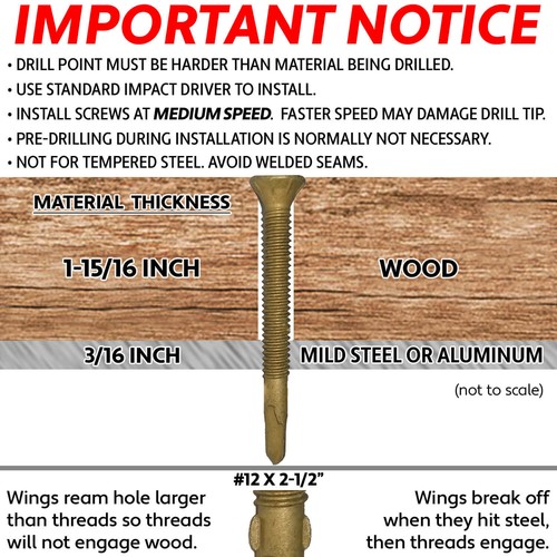 REAMER WOOD TEK SCREWS: Wood to Metal Fastening (Reamer Wings) Torx/Star Drive - Picture 11 of 21