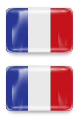 2x 3D Gel Aufkleber Frankreich 3cmx2cm Flagge Fahne France Flag Stickers Badge