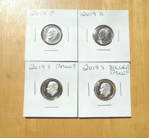 2019 P D S S Roosevelt Dime Silver & Clad Proof 4 Coin Set PDSS