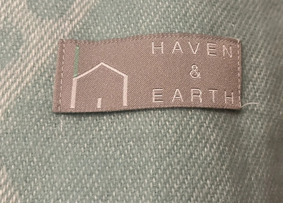 Haven Earth THROW BLANKET Cotton Blend 60x80" Turquoise White South Africa NWOT - Image 2 of 4