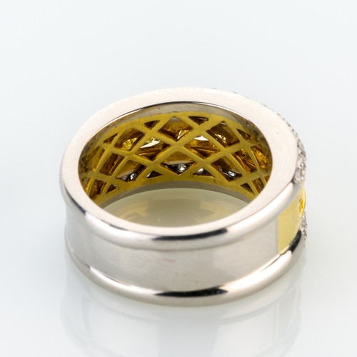 Ring (Platin & 750er Gold) mit mehrfarbigen Diamanten - Bild 4 von 6