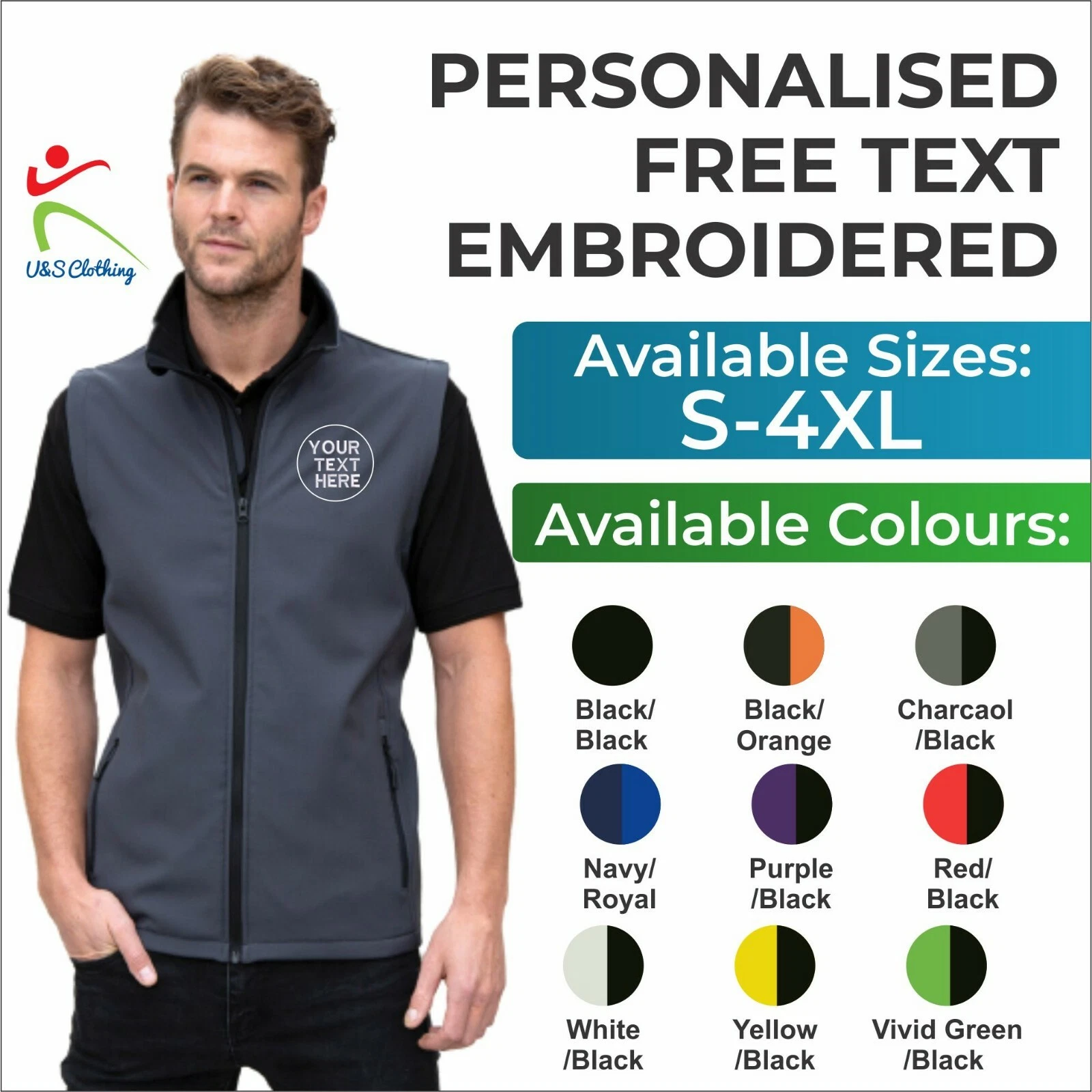 Personalised Embroidered Result Printable Soft shell Bodywarmer Workwear Gillet
Opens in a new windo