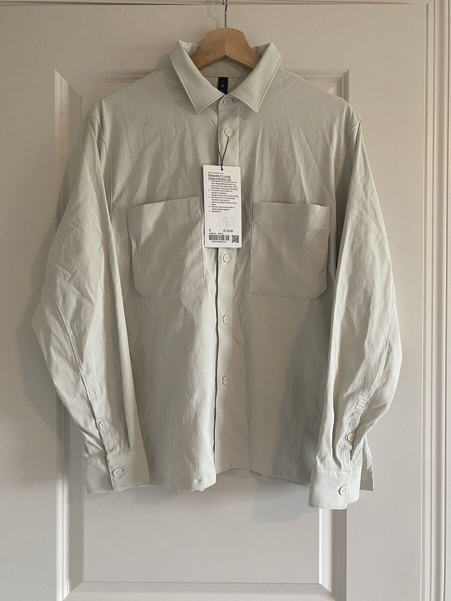 Lululemon Relaxed-Fit Long-Sleeve Button-Up Shirt Bone Men S Lululemon Relaxed-Fit Long-Sleeve Button-Up Shirt Bone Men S