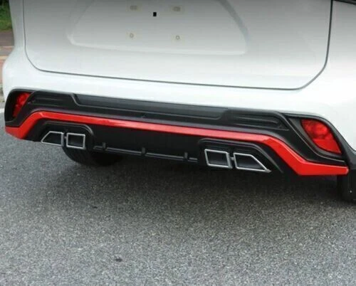 Tablero de alerón difusor de parachoques trasero negro y rojo para Toyota Highlander 2020-2022 Foto 3 de 4