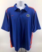 Nike Team Fit Dry Florida Gators Polo Shirt Mens Size Large Blue Orange FastShip