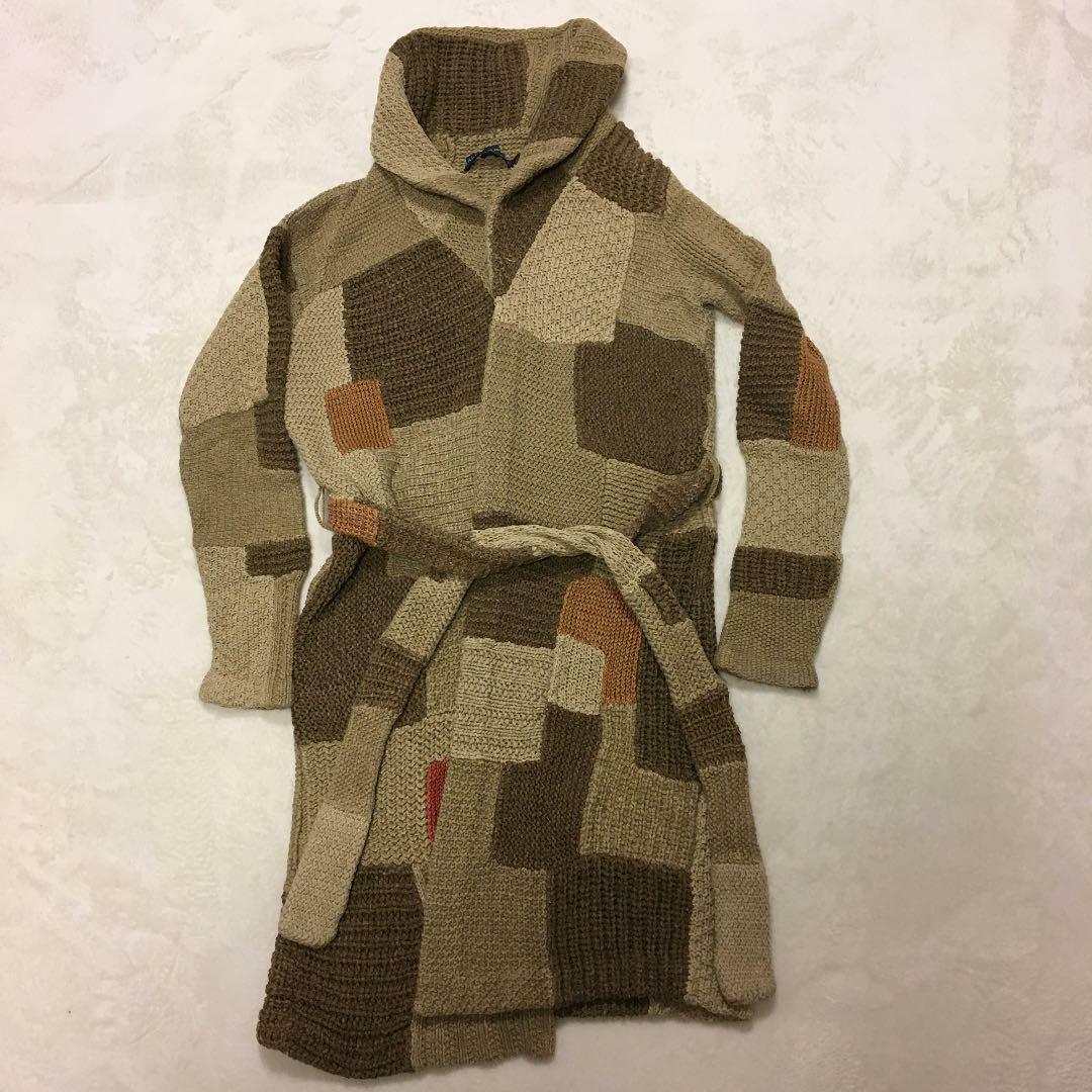 RALPH LAUREN Native Patchwork Long Hand Knit Cardigan men S RALPH LAUREN Native Patchwork Long Hand Knit Cardigan men S
