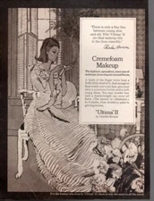 Vintage advertising print 1970 Ultima II Charles Revson Cremefoam Makeup art ad