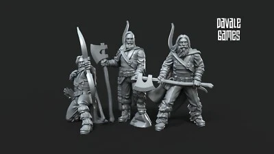 Set of 6 Bearmen on foot - Davale Games/Fantasy/Middle Earth/Miniatures