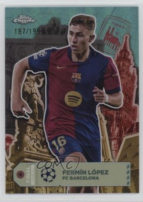 2024 Chrome UEFA Club Competitions Aqua Refractor Fermin Lopez Fermín López 1o5o
