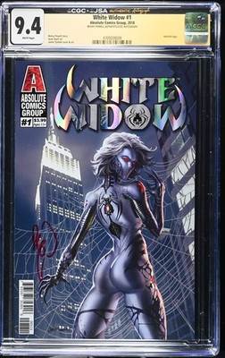 White Widow #1 CGC JSA 9.4 SS Signed Benny Powell 1st First Print Holofoil Logo