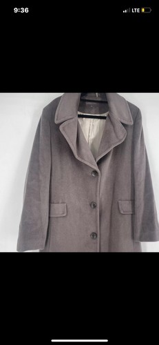 Calvin Klein Plus Size 16 Wool Angora Long Full Length Maxi Overcoat Coat gray - Picture 3 of 8