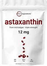 Astaxanthin 120 Softgels 12mg - Supports Eye Health and Joint Health