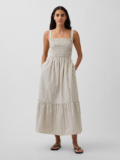 Gap-Poplin Smocked Bodice Maxi Dress