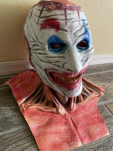 Rare Removable Face Clown Mask Halloween Costume Joker Demon Terrifier - Picture 2 of 5