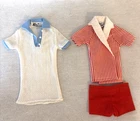 Vintage Mattel KEN White Short-Sleeved Polo Shirt, Beach Jacket & Bathing Trunks