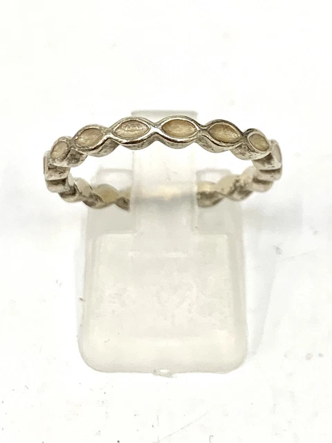 Pandora Silver S925 ALE Enamel Twist Stacking Ring: Size 56 or UK Size P & Boxed