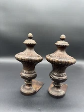 Bronze Metal Heavy Urn Bookends Set of 2