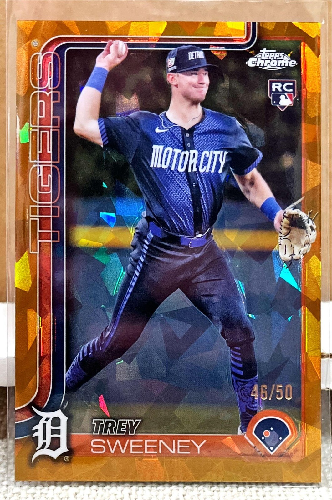 2025 Topps Chrome Sapphire Edition #6 Trey Sweeney Gold #/50