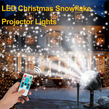 LED Christmas Snowflake Projector Lights Outdoor HD Dynamic Snowfall Waterproof
