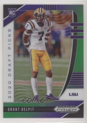 2020 Prizm Draft Picks Rookies Purple & Green 79/199 Grant Delpit Rookie RC 05gv
