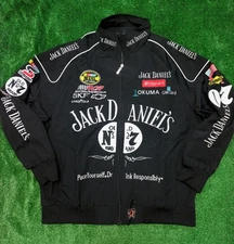 Unisex Racing Jacket Black Embroidered Streetwear Motor Sport Biker Style