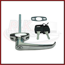 Chrome L Handle Door Lock & 2 Keys for Catering Trailer & Horse Box Caravan