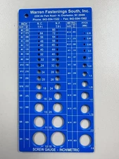 Threaded Screw Gauge Metric & Standard - Warren Fastenings South Branded 1 Piece