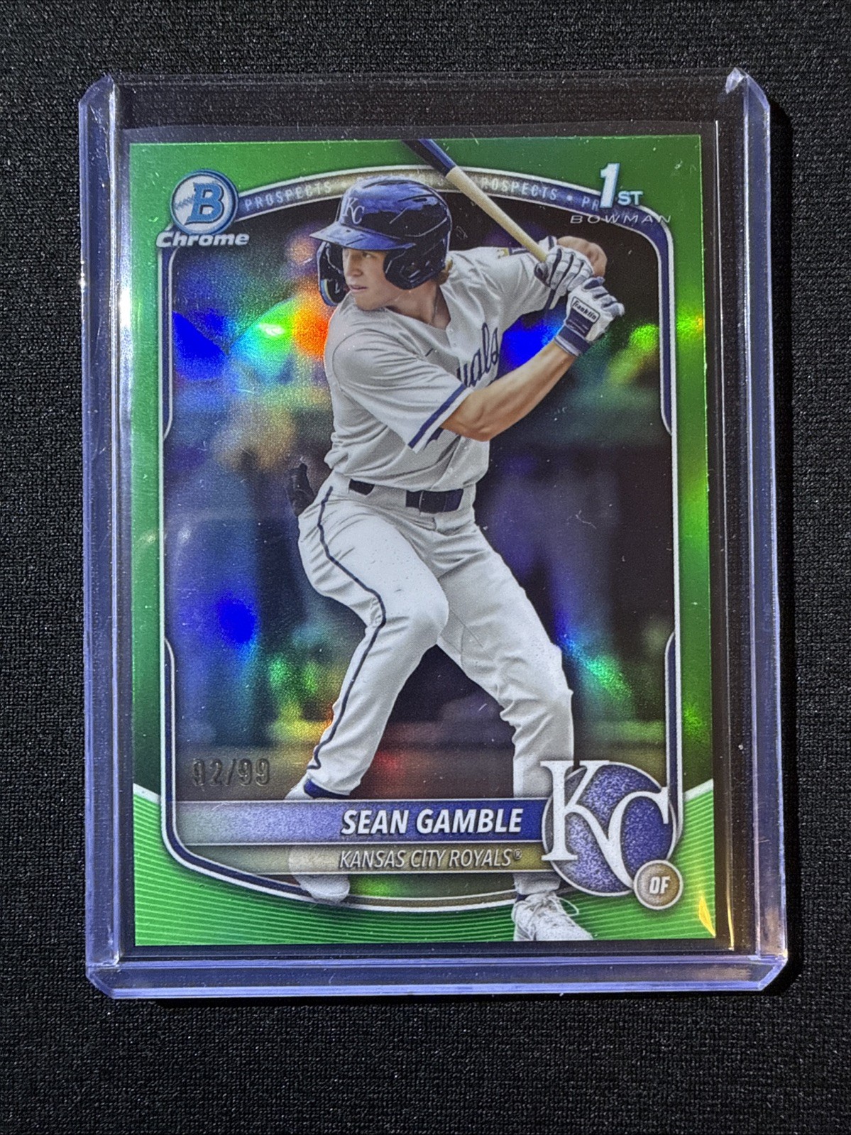 2025 Bowman Draft Sean Gamble 1st Chrome Prospect TRUE GREEN REFRACTOR 92/99