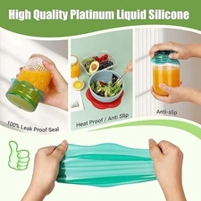 Silicone Stretch Lids for Food Storage in Fridge, Reusable Elastic Bowl Covers