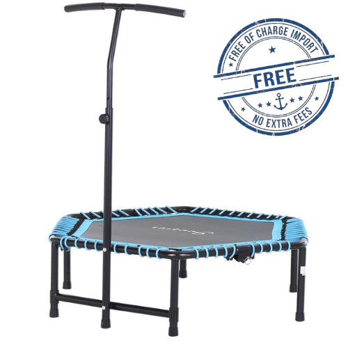 Soozier Portable & Foldable Small Exercise Trampoline 3-Level Adjustable T-Bar