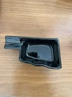Black glazed Frankoma pottery ashtray shaped like Oklahoma