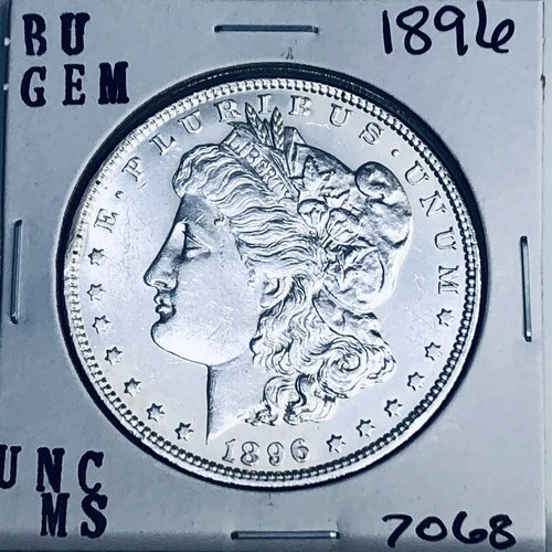 1896 BU GEM MORGAN SILVER DOLLAR UNC MS+++ U.S. MINT RARE COIN 7068