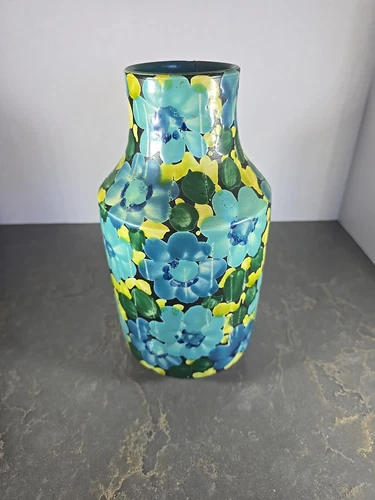 Jarrón de cerámica vintage MCM Alvino Bagni Raymor arte floral italiano 10,25" Italia - Imagen 5 de 9
