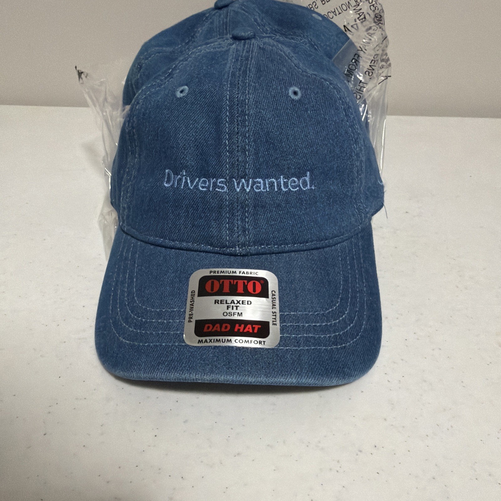 Volkswagen Drivers Wanted Retro Denim Blue Dad Hat Pre Washe