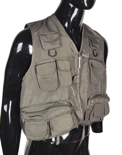 Gilet da pesca vintage Master Sportsman verde molte tasche leggero grande - Foto 6 di 9