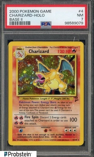 2000 Pokemon Game Base II #4 Charizard Holo PSA 7 NM