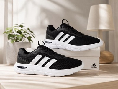 Adidas Cloudfoam Flex Men women Wide Fit Running Shoes Black White Sneakers Gym