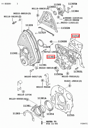 Genuine Hiace LXH22 LXH18 LXH12 LH184 5L 2L Timing Gear Cover Case w Gasket - Picture 14 of 20