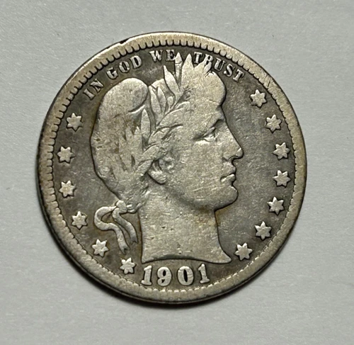 1901 O BARBER QUARTER VG