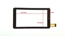 Schwarz - Touchscreen Display Glas Digitizer Komp. mit Odys Vito Tablet (7'')
