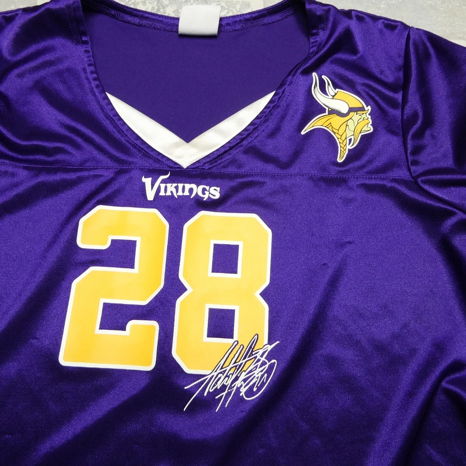 Camiseta deportiva Adrian Peterson para mujer grande Minnesota Vikings #28 corredor trasero Foto 2 de 4