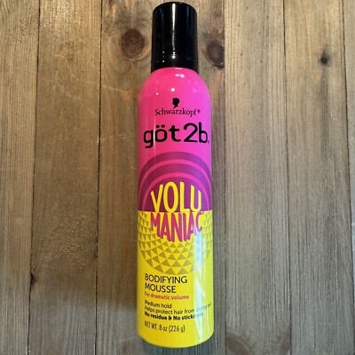 Got2b Volumaniac Bodifying Hair Mousse Medium Hold Dramatic Volume 8oz