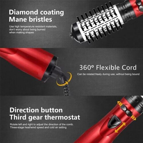3 in1 Hot Air Styler and Rotating Hair Dryer Hair Straightener Curler Brush Comb - Picture 6 of 12