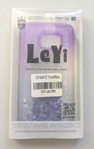 LeYi Glitter Mobile Phone Case for Samsung Galaxy S7 Purple/Blue