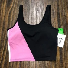 NWT Zyia Active Womens Sz XL Pink Perspective Light N Tight Tank Top Bra Crop RC