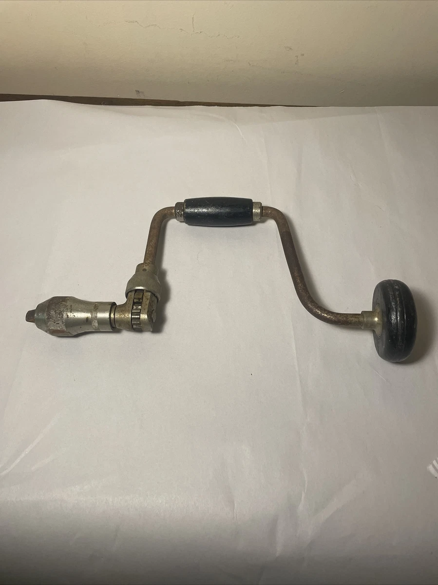 Vintage FULLER Hand Crank Drill Brace Wooden Handle and Knob eBay