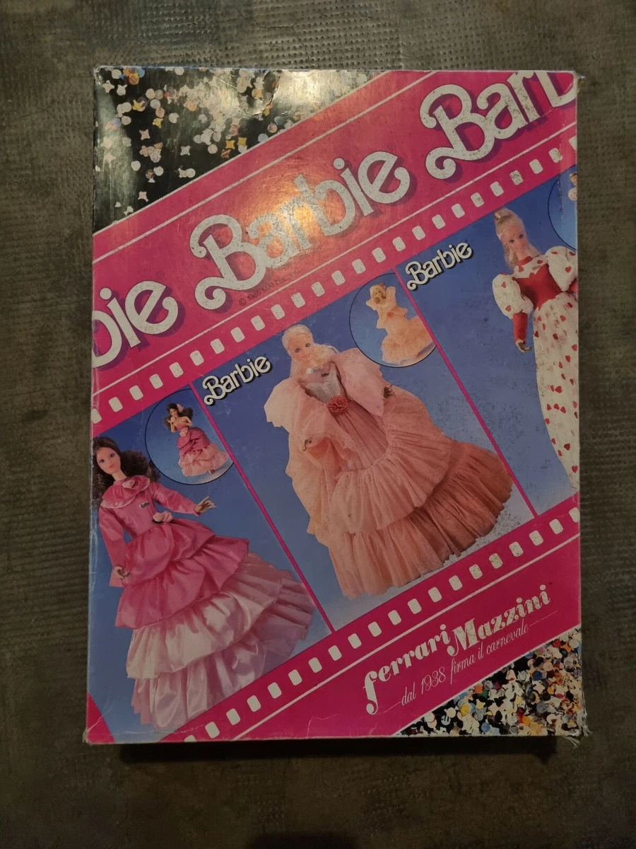 VESTITO CARNEVALE VINTAGE BARBIE FIOR DI PESCO FERRARI MAZZINI ANNI 80